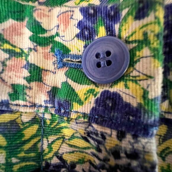 Talbots Skirt Coastal Preppy Blue Green Botanical Floral Print Resort Size 10 - Picture 6 of 10
